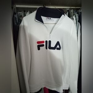 Fila Men's White Zip-Up Sweatshirt